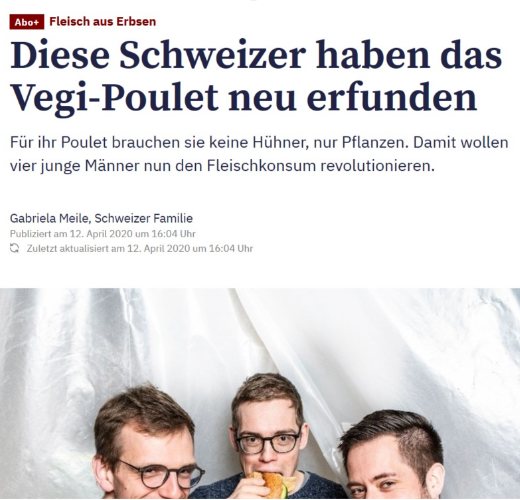 Thuner Tagblatt - Ces Suisses ont réinventé le poulet végétarien